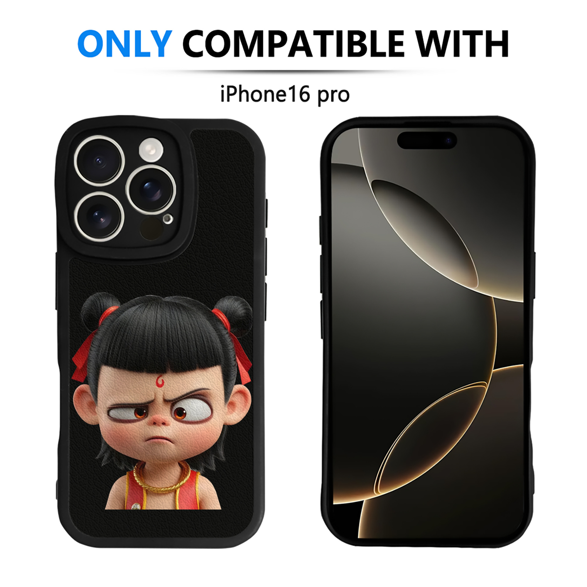 （画像用） Ne Zha 2 ナタ 魔童の大暴れ 【iPhone 16シリーズ対応】シリコンスマホケース（レザー調） 材質：シリコン